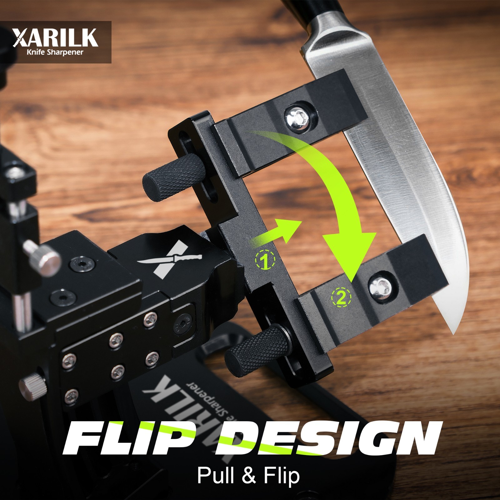 GEN4 Adjustable Guided Knife Sharpening System wIth 360° Flip Rotation