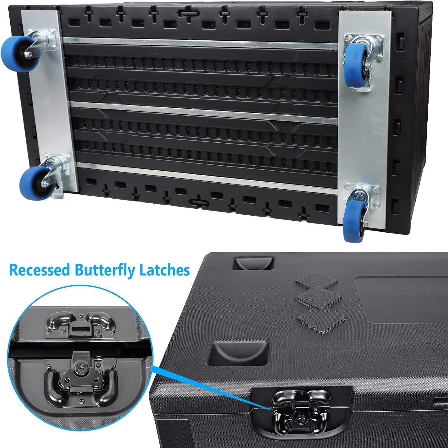 Sound Town Heavy-Duty ATA Utility Storage Cable Trunk Road Case with 4" Casters