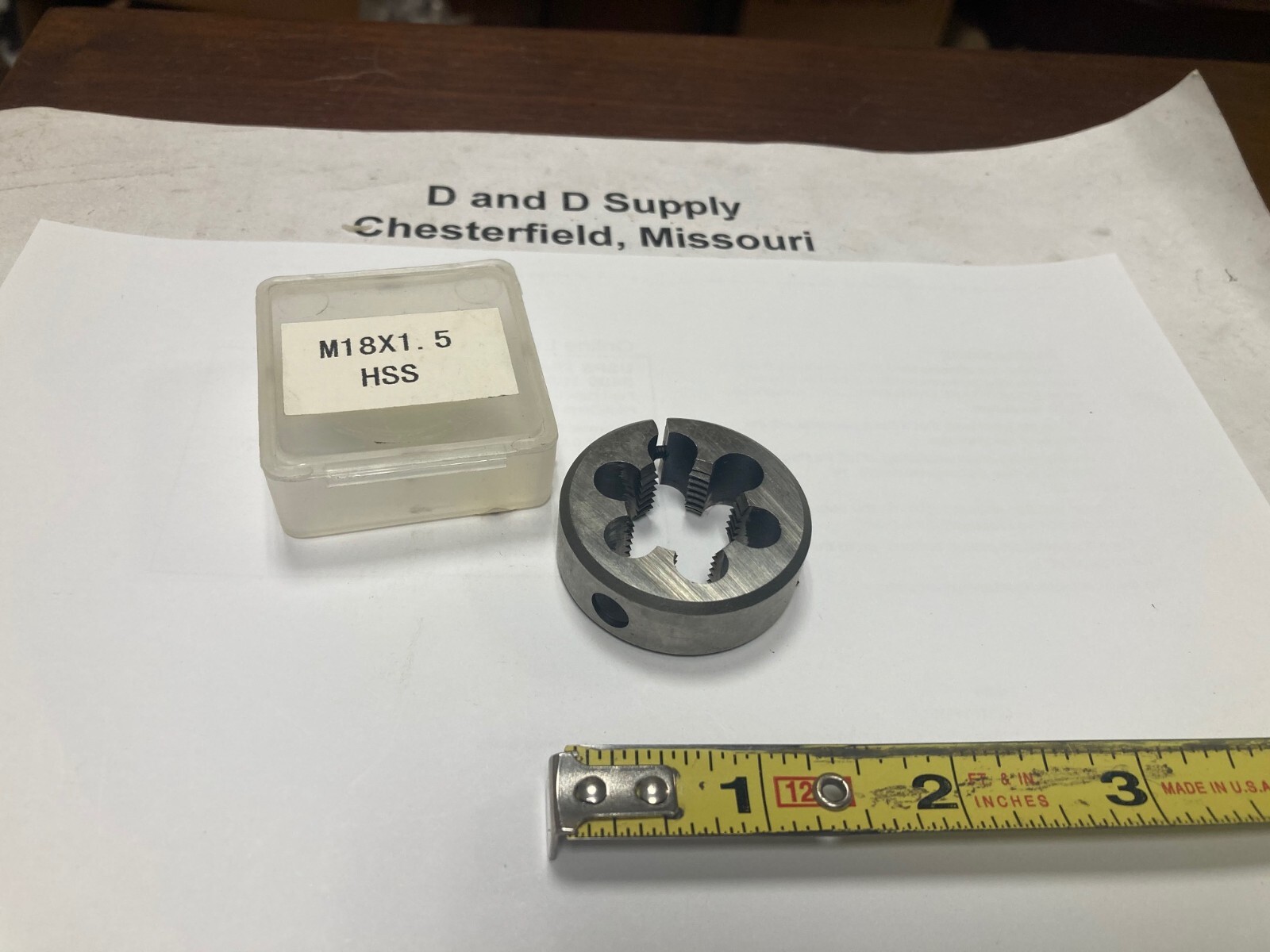 Interstate 314-1744, M18x1.50, High Speed Steel, 1-1/2", Round Adjustable Die