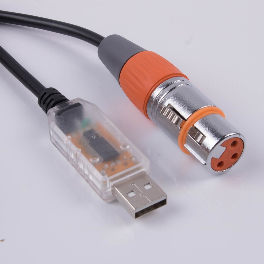 USB to DMX Interface Adapter Cable Stage Light PC DMX512 Controller Dimmer DMX