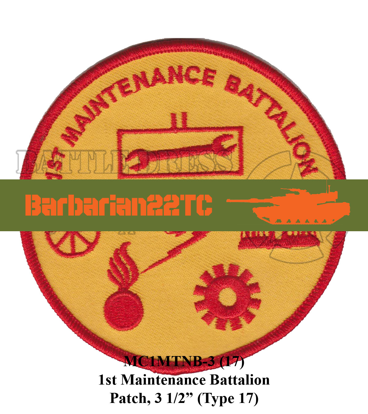 1st Maintenance Bn Patch (USMC Marine Battalion)