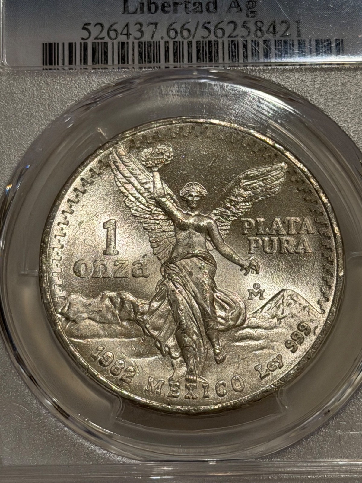 1982 Mo Mexico Silver Onza Libertad PCGS MS66