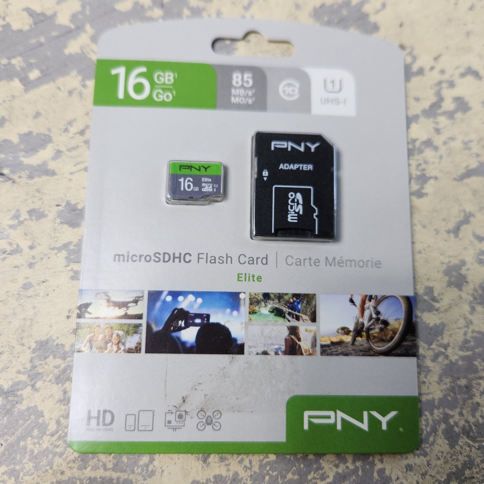 PNY 16GB microSDHC Elite Class 10 UHS-I U1 85MB/s Flash Memory Card Adapter New