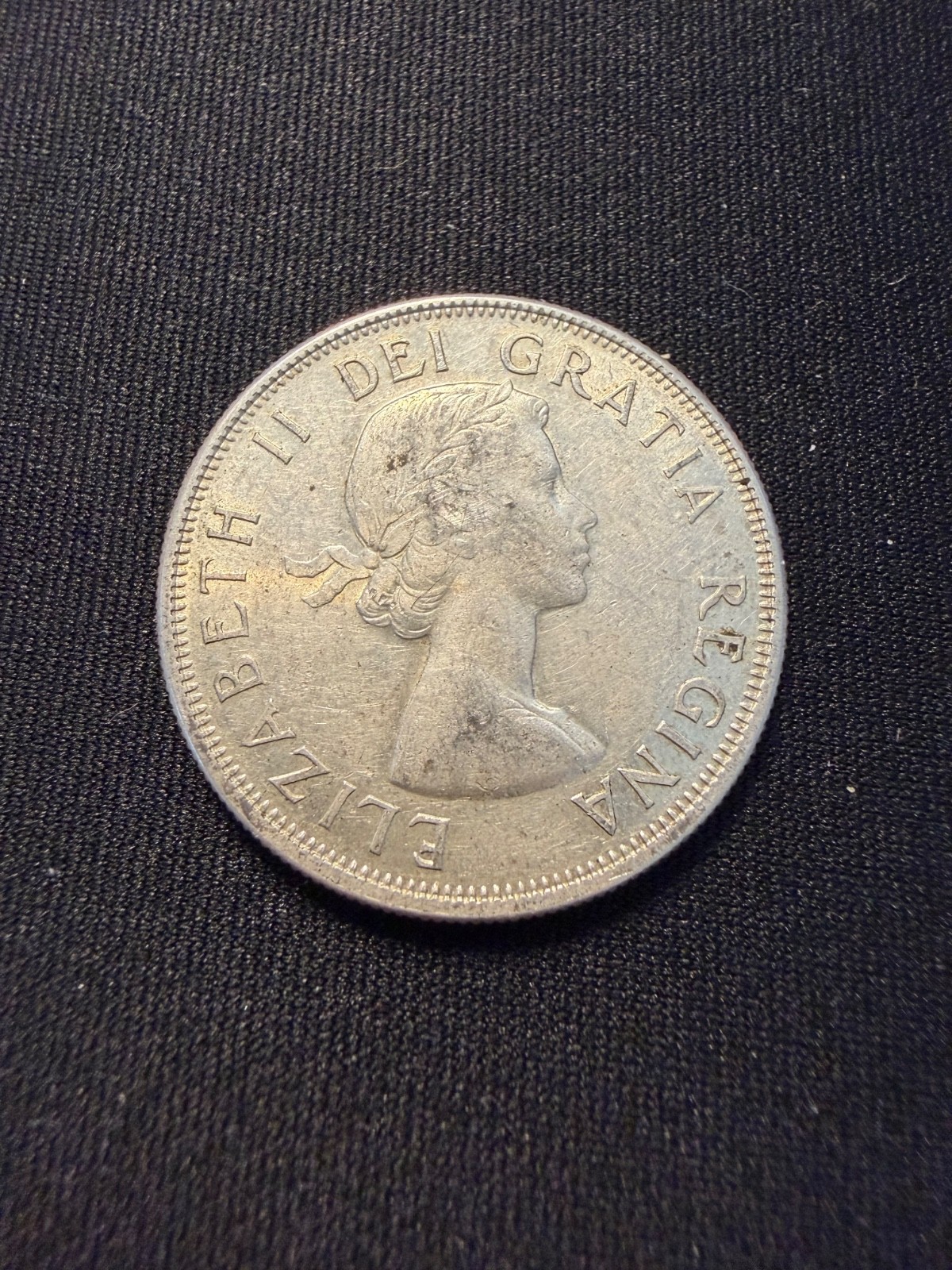 1958 Canadian Silver 80% 50 Cents Coin