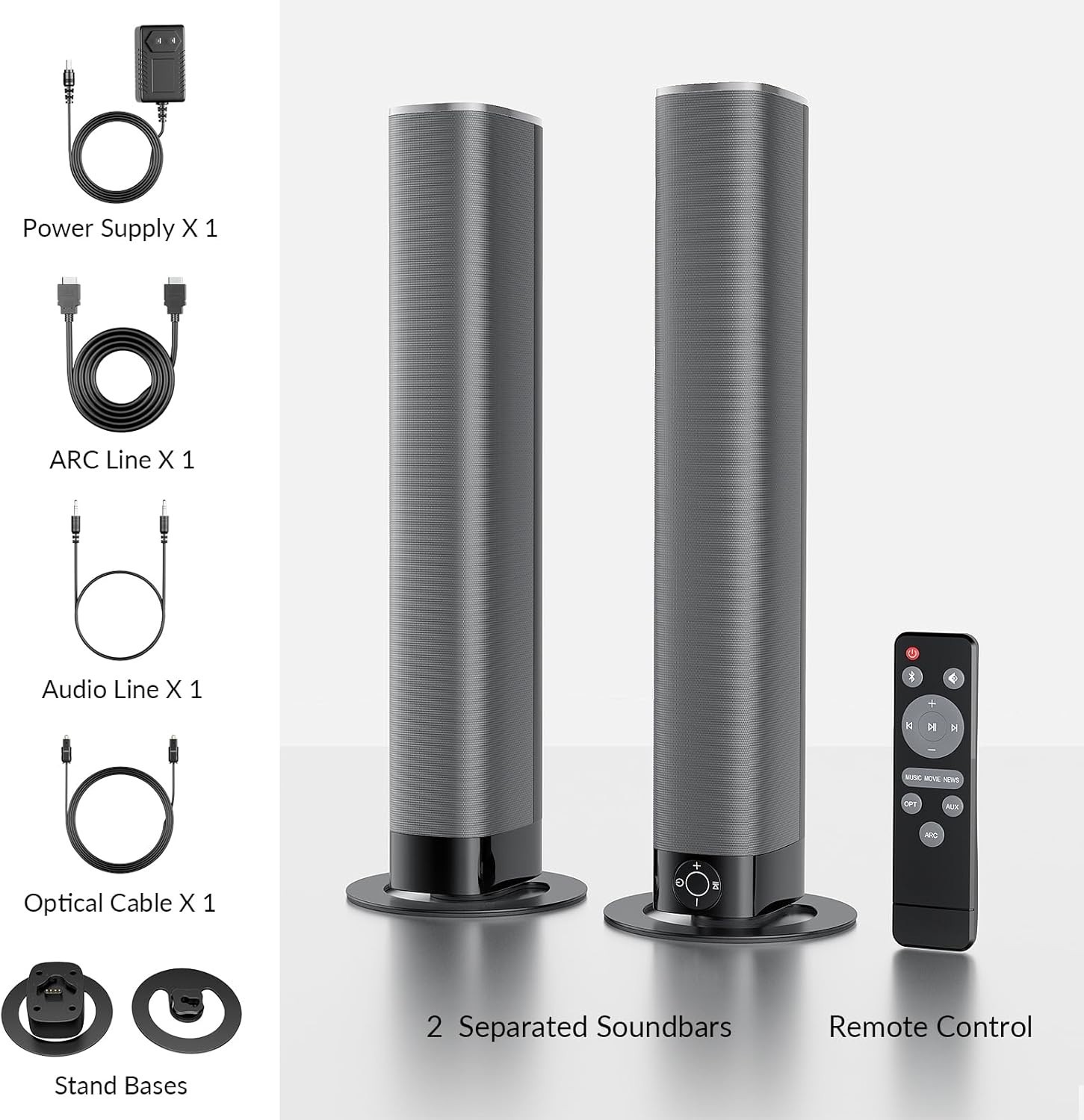 Assistrust KY-8000 Multi Room Audio Wired & Bluetooth 5.0 Soundbar