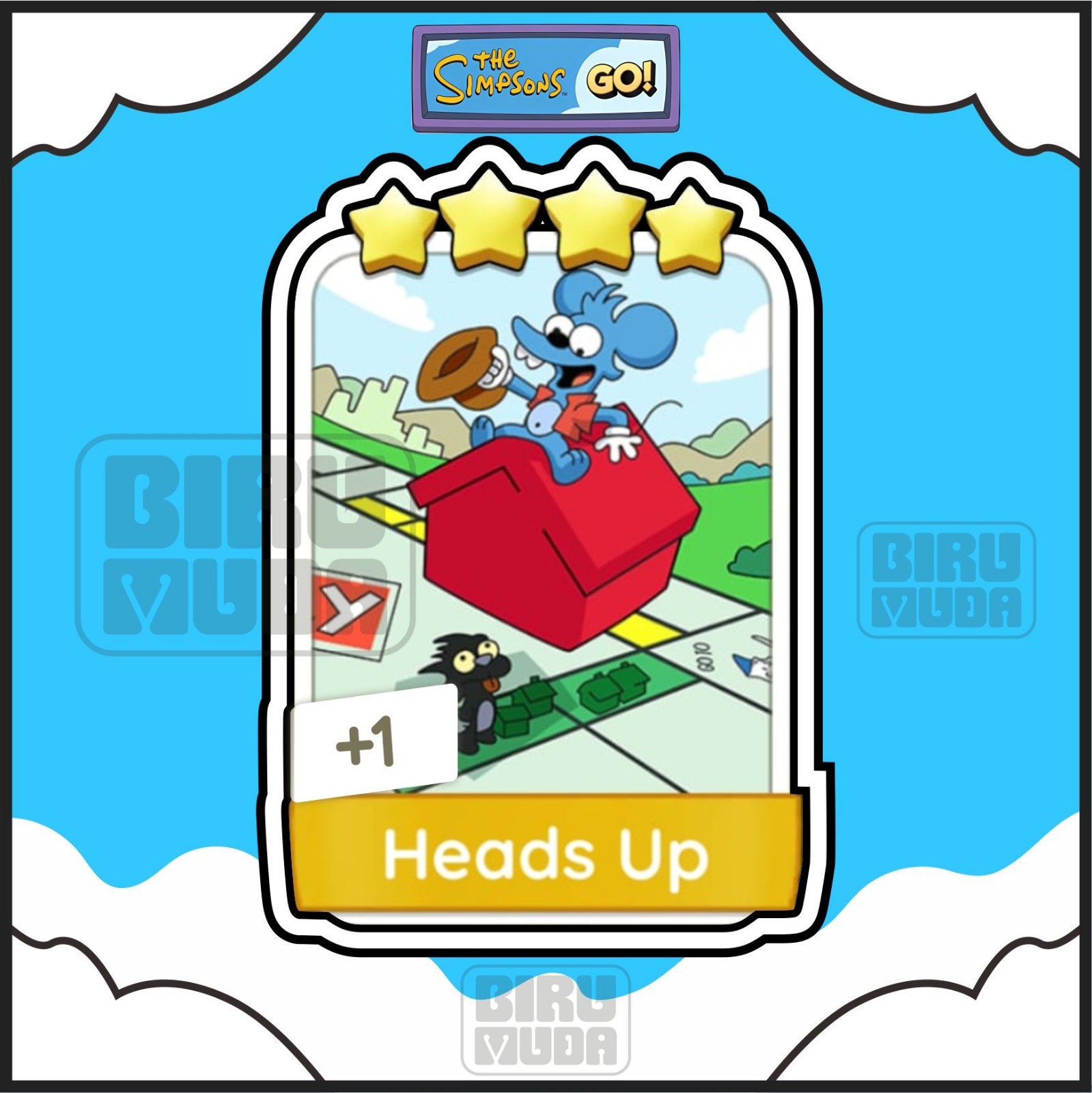 Heads Up_⭐mono_poly⭐_4 Star Sticker_⭐go_Fast respond 24/7