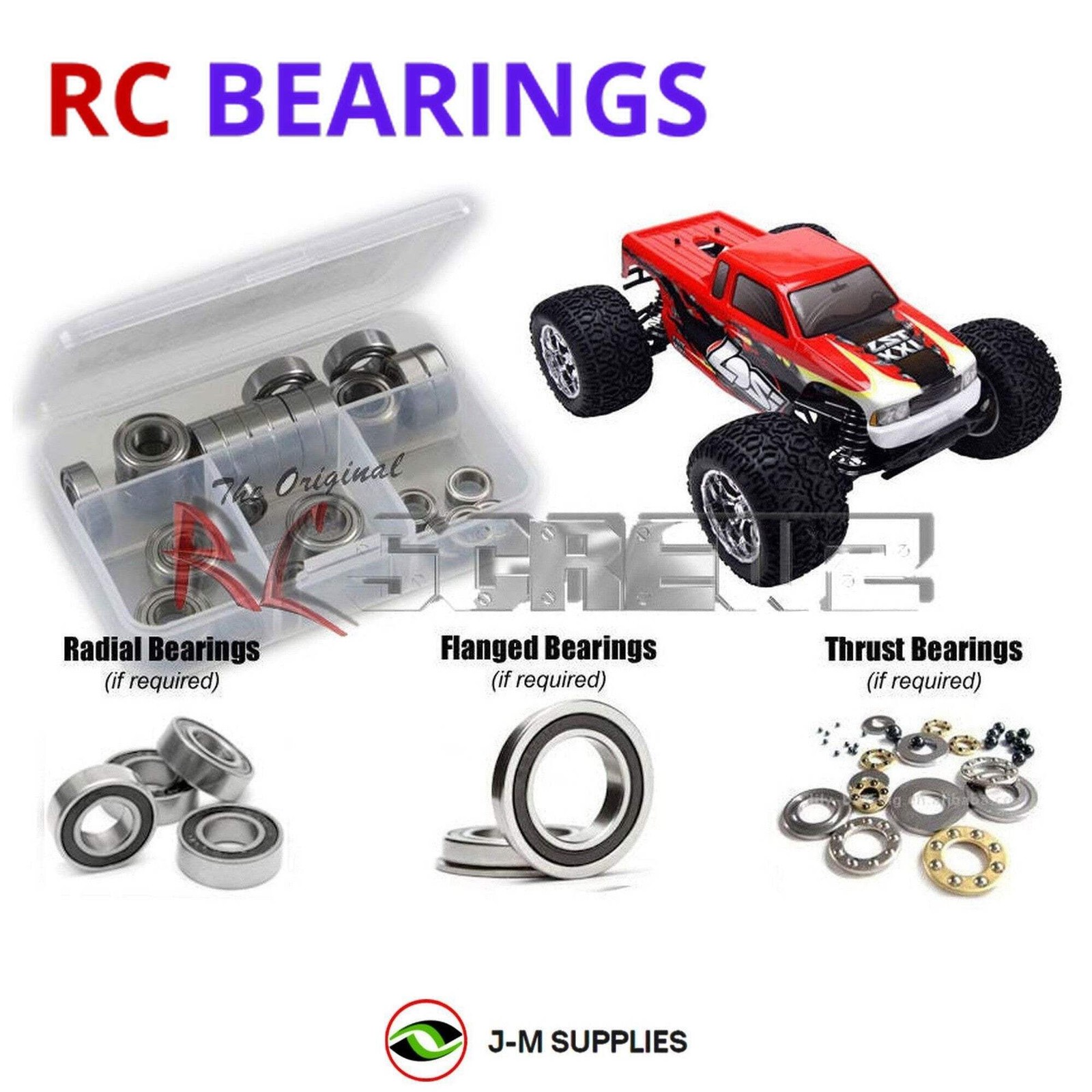 RCScrewZ Rubber Shielded Bearings los049r for Losi LST XXL MT (LOSB0016) | SET