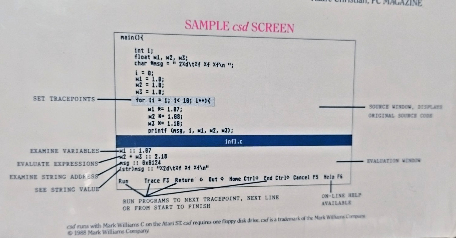 C Source Debugger (csd) - Atari ST ; NEW Old stock/ Complete in Box