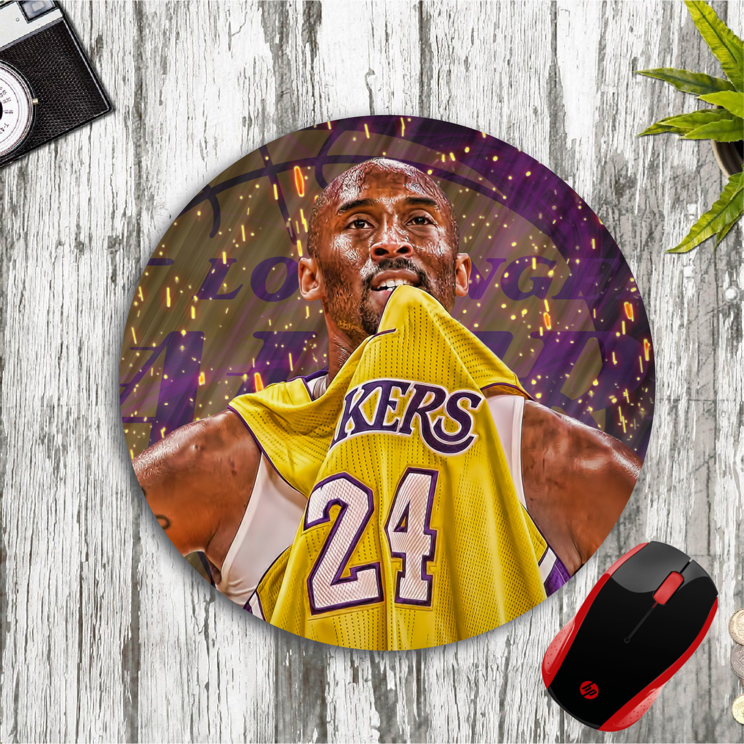 KOBE BRYANT LAKERS #24 ROUND NEOPRENE PC MOUSE PAD MAT HOME SCHOOL OFFICE GIFT
