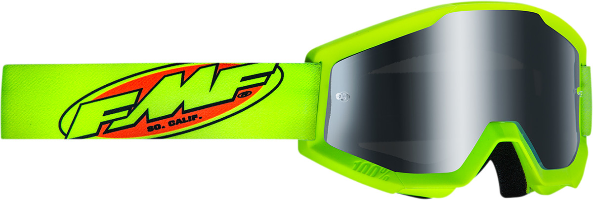 FMF Vision PowerCore Sand Flame Goggles Yellow Smoke Lens Adult MX/ATV/UTV 100%
