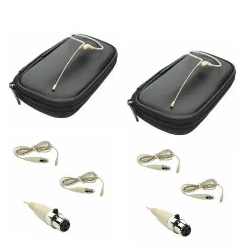 2 OSP 09 Tan Earset Microphone for Shure TA4F Bodypack Wireless Systems