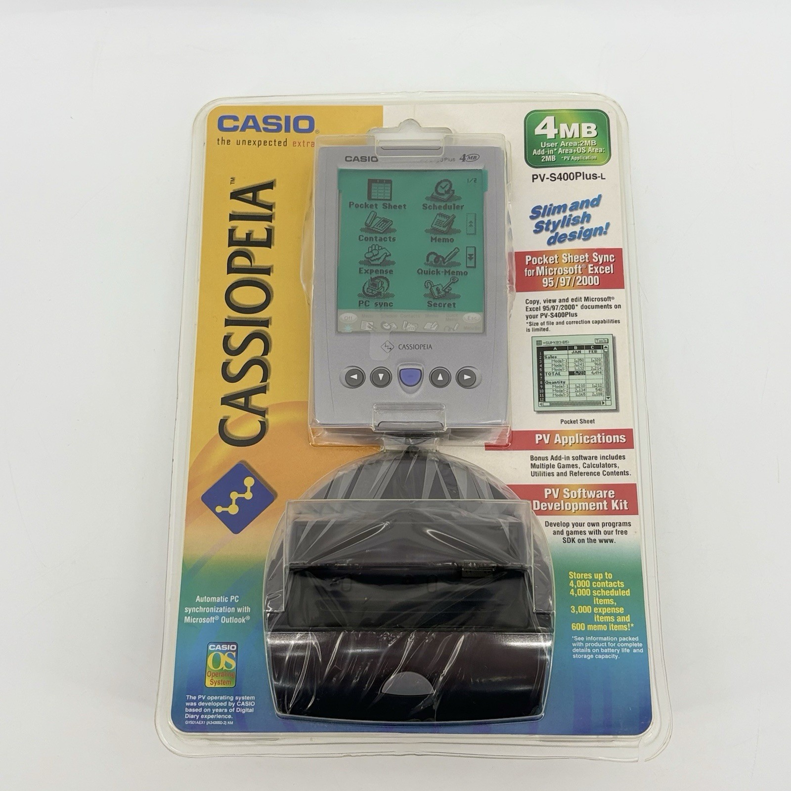 Casio Cassiopeia Pocket Viewer PV-S400 Plus 4mb Memory Pen-Touch Sealed Read Ds!