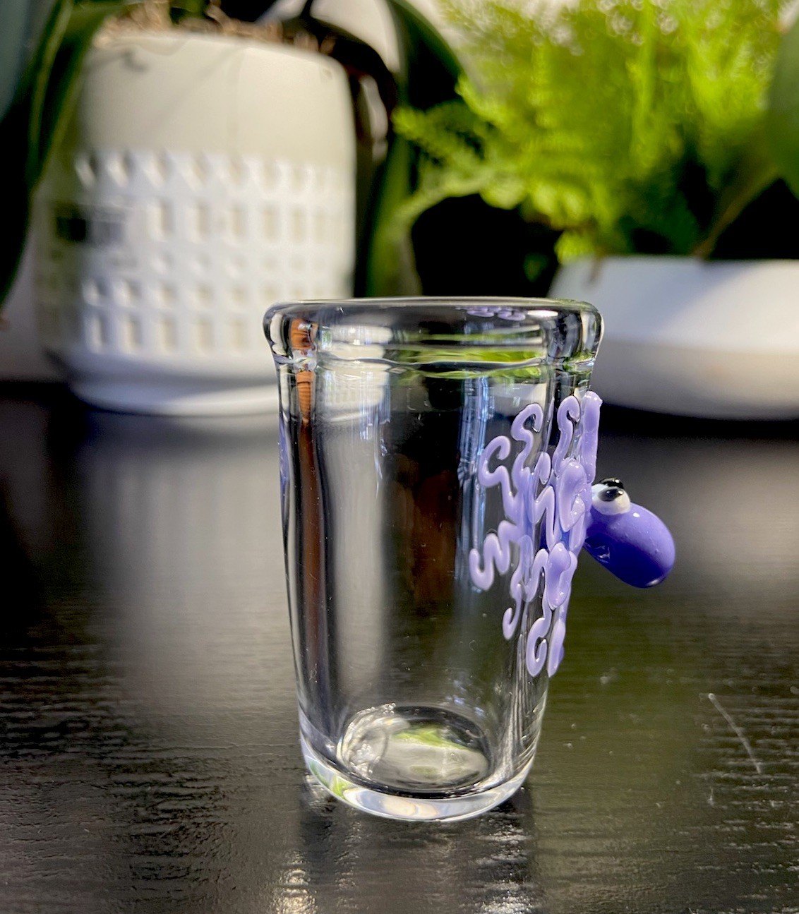 Octopus Shot Glass Hand Blown Purple Color