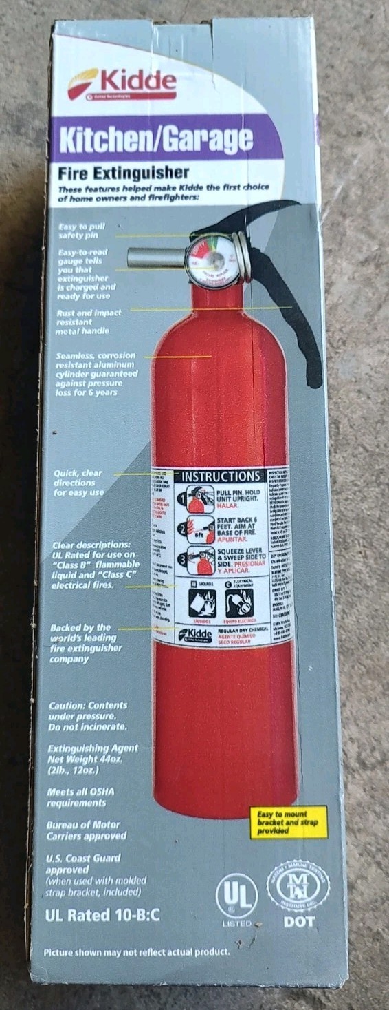 Kidde Kitchen/Garage Fire Extinguisher 10-B:C UL Rated Safety Device