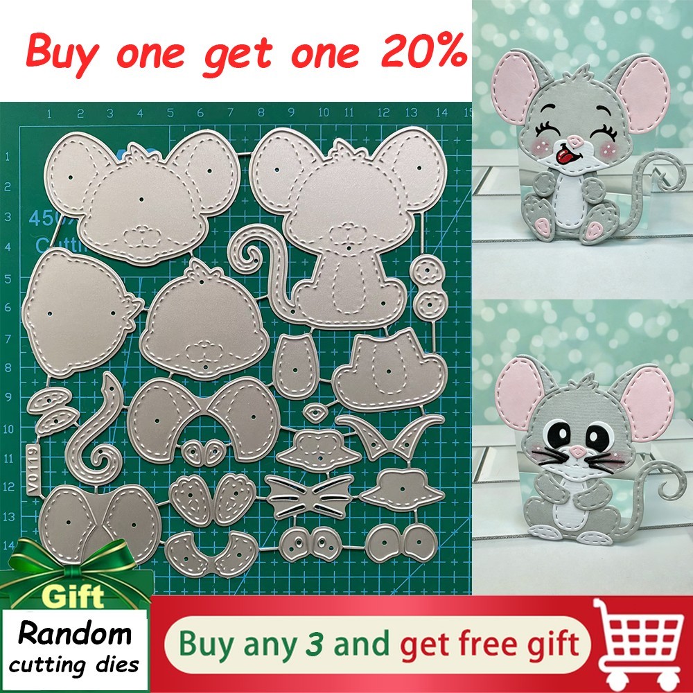 Mouse Dies Cutting Dies DIY Scrapbooking Embossing Paper Card Crafts Stencils