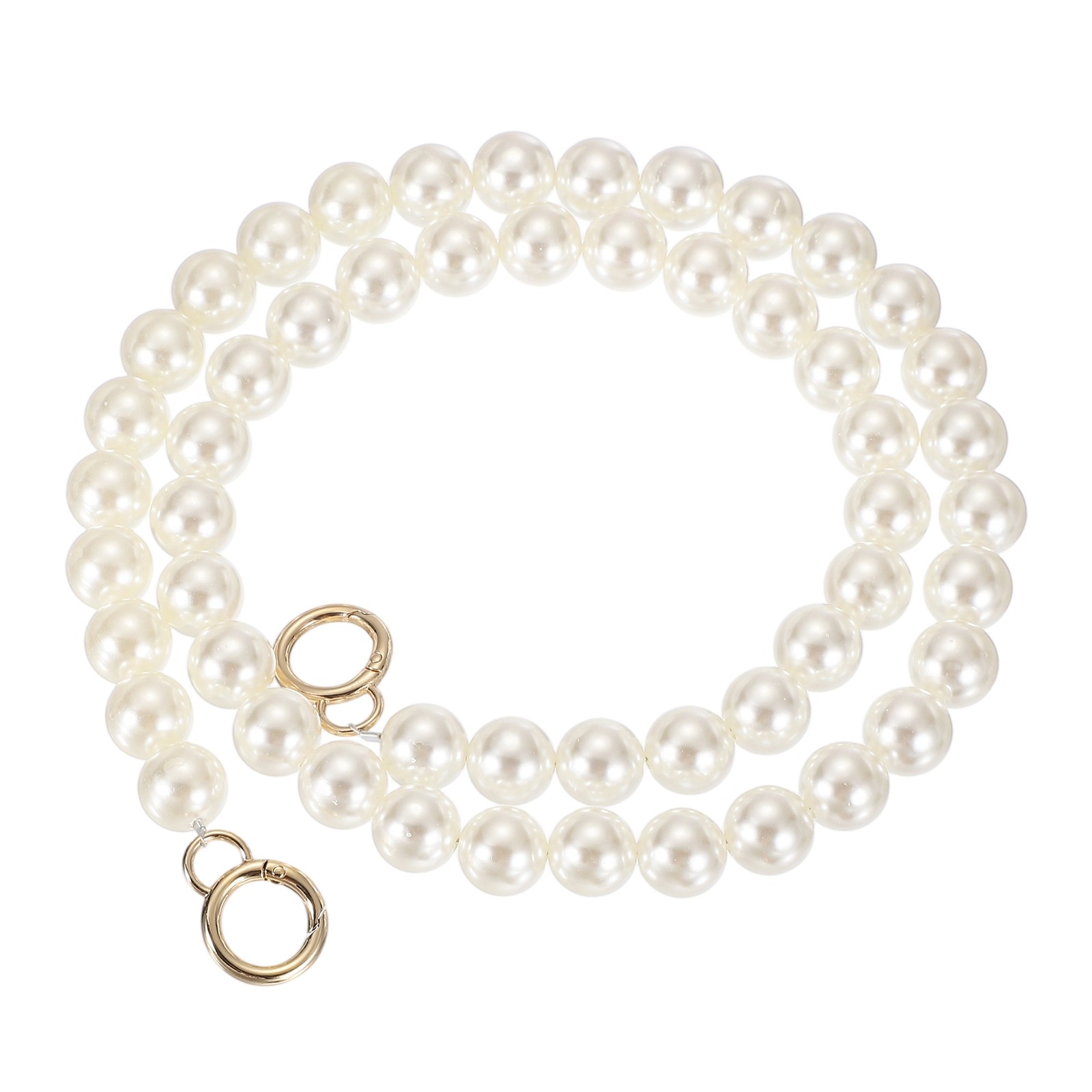 Imitation Pearl Purse Strap 39" Handbag Chain with Spring Clasp 18mm,