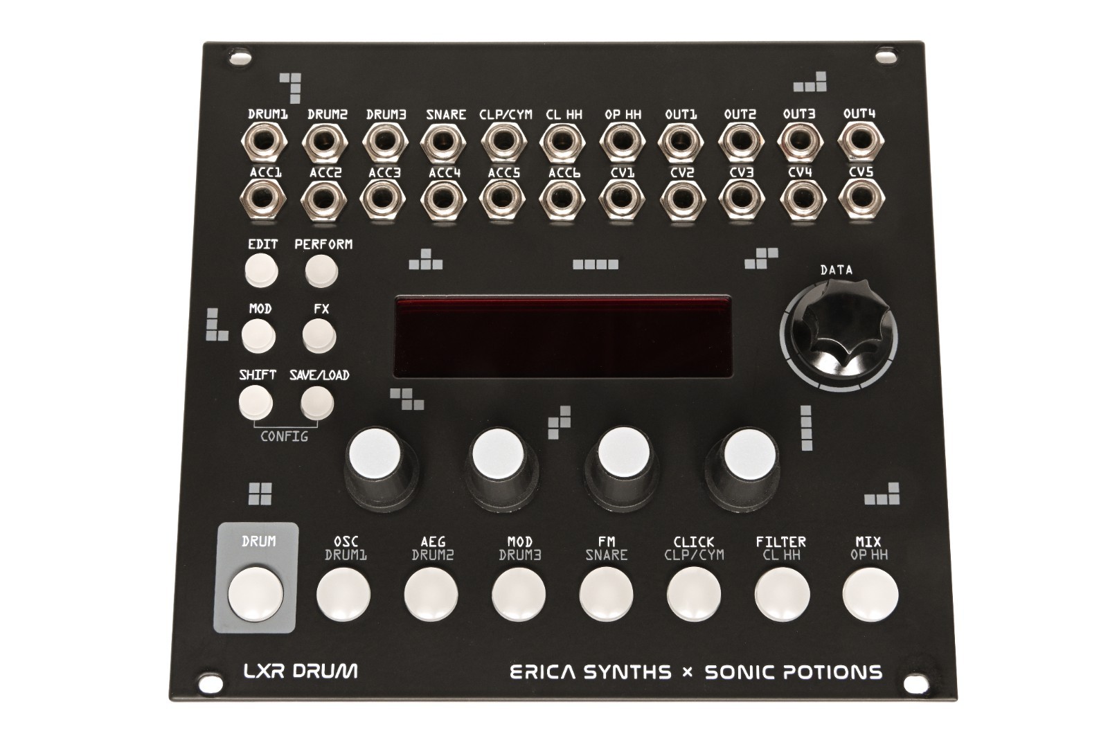 ERICA SYNTHS x SONIC POTIONS LXR DRUM EURORACK MODULE