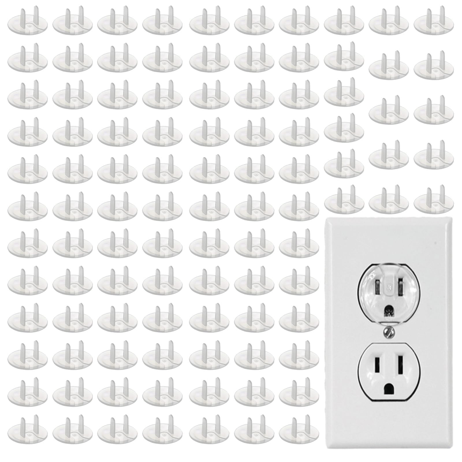 100 Pack Outlet Covers Baby Proofing Clear Outlet Covers Safety Plug Covers
