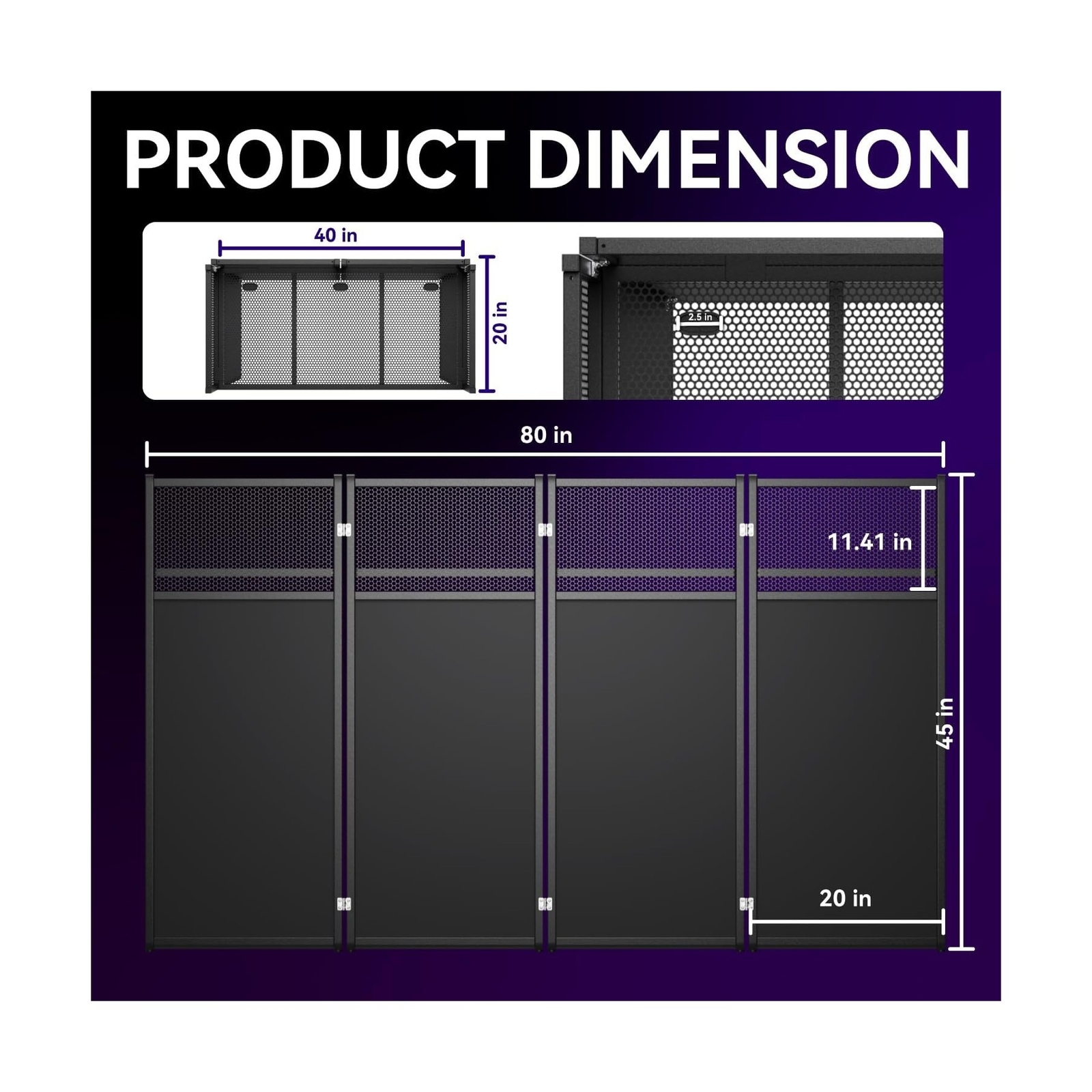 DJ Table Stand Portable booth, Foldable DJ Stand Booth, Adjustable DJ Facade ...