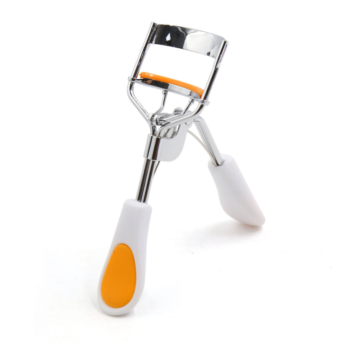 Orange Decor White Handle Pro Eye Curling Eyelash Curler Clip Beauty Makeup Tool