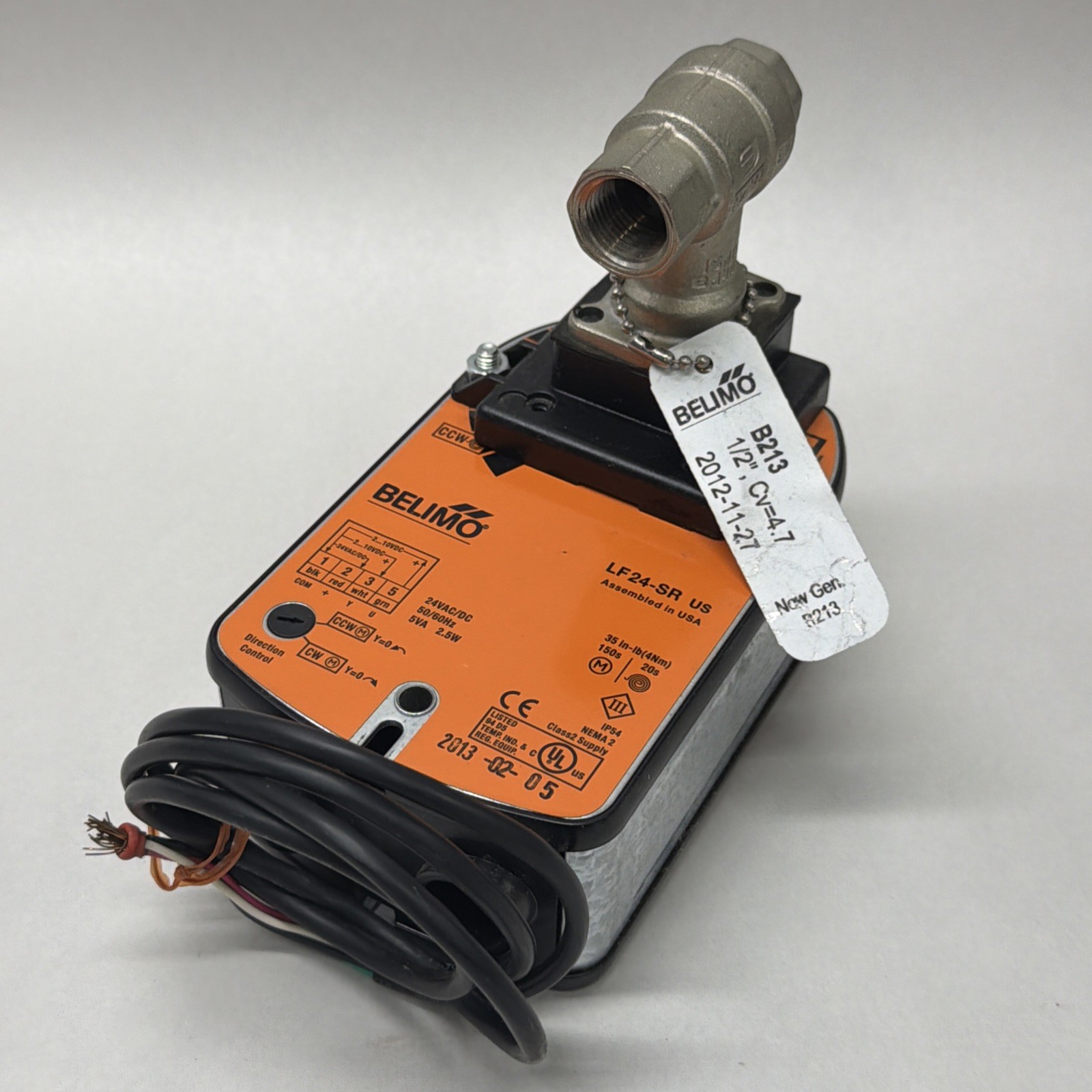NEW B213+LRB24-SR Belimo Control Valve & Actuator B213S6+LF-SR US 600PSI CV=4.7