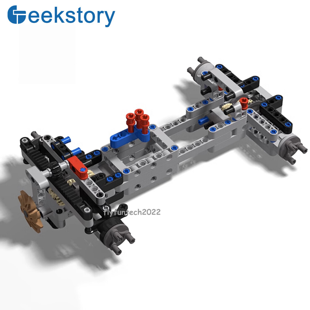 MOC Technic Building Blocks Wheel Rear-drive Differential Front Wheel Steering