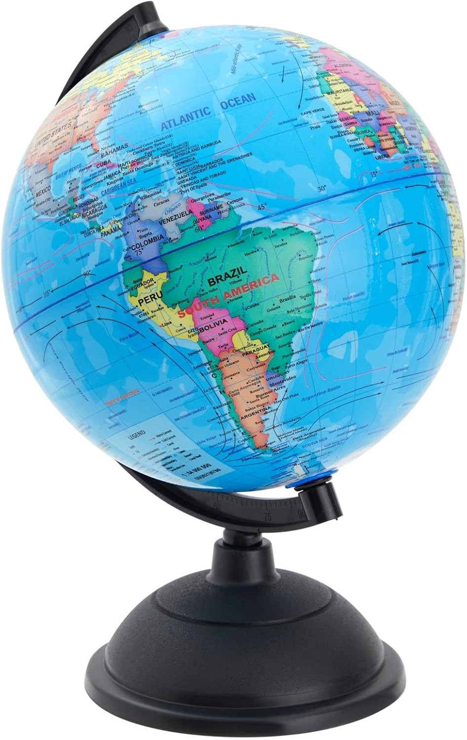 8-Inch Multicolor World Globe with Plastic Stand for Kids & Classroom Decor