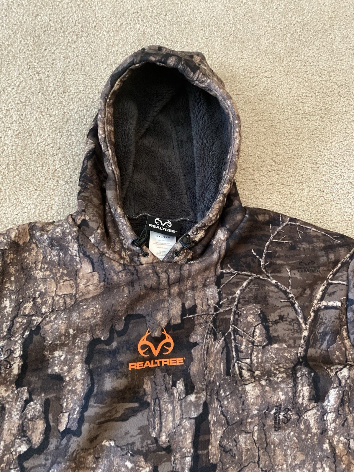 REALTREE woodland heavy duty hoodie 2 XL size used