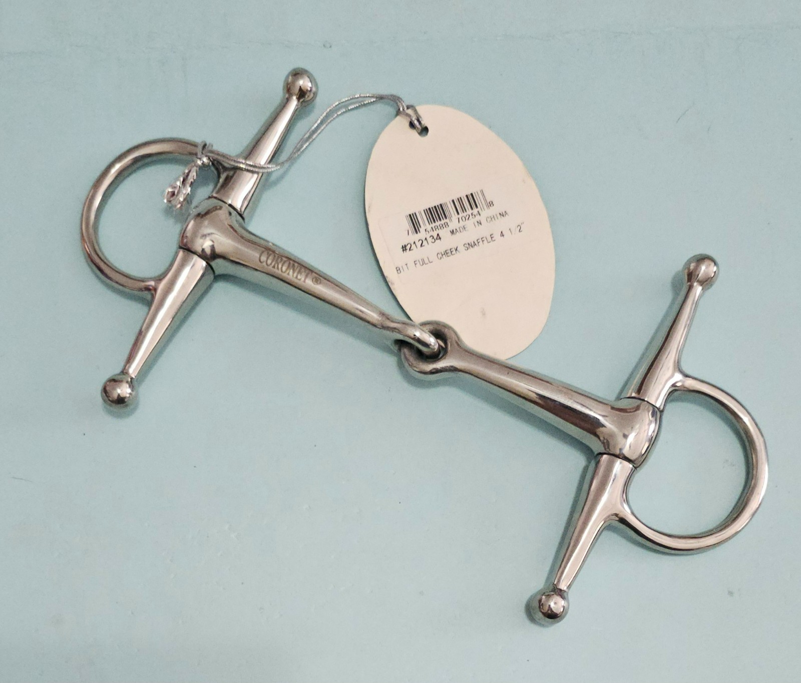 Coronet 212134 Stainless Steel Full Cheek Eggbutt Snaffle Bit 4-1/2in  NWT