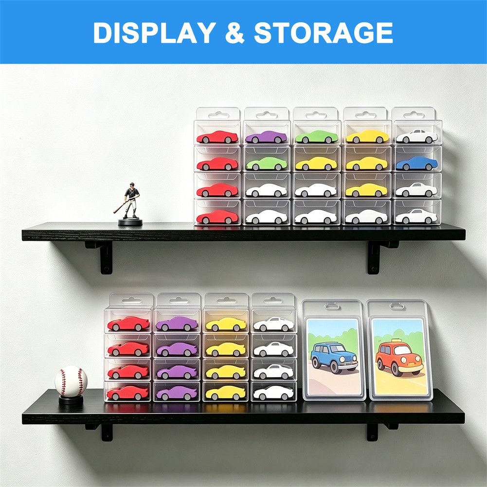 50PCS Wall Hanging Display Case Storage Box Protector For 1:64 Scale Diecast Car