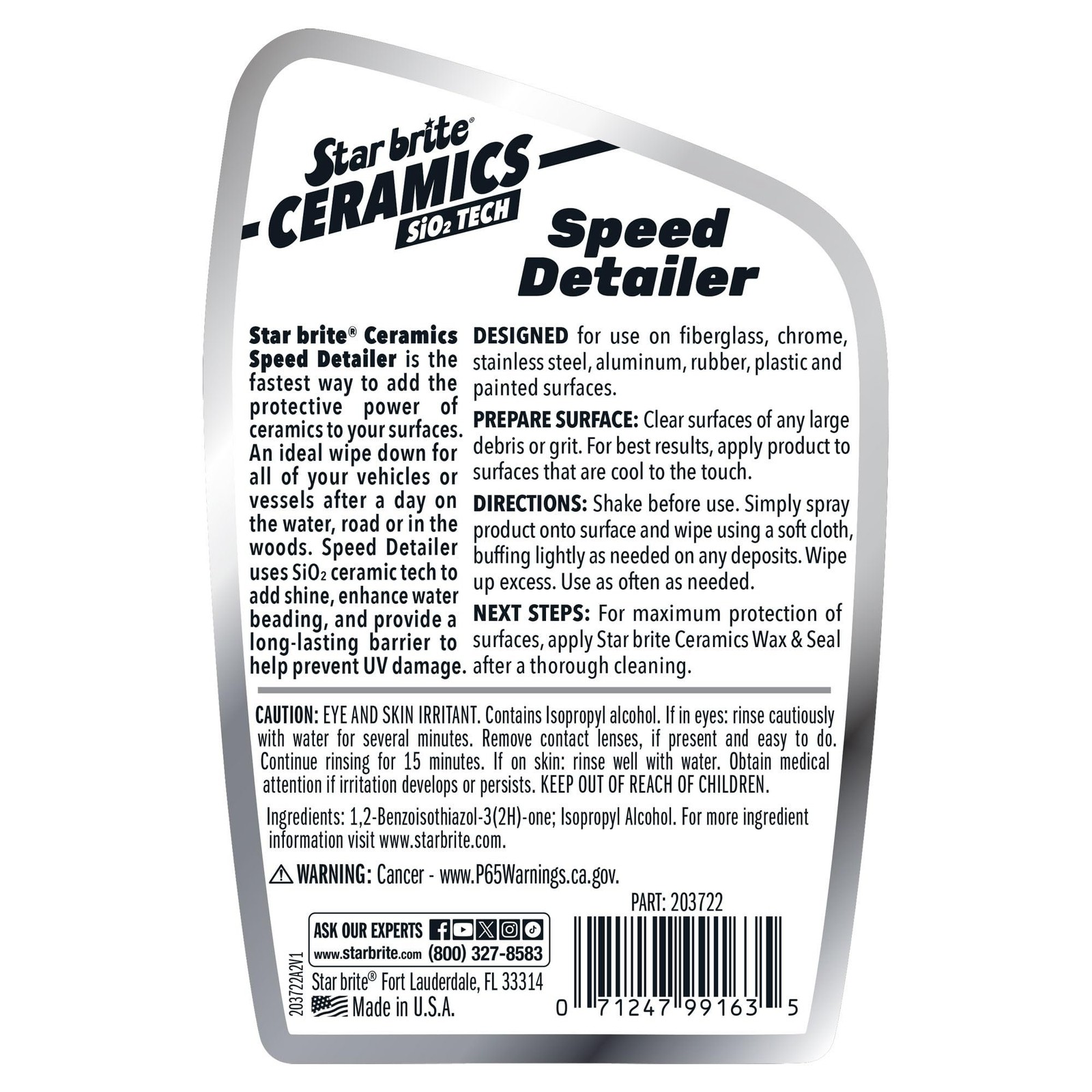 STAR BRITE Ceramics Speed Detailer SiO2 Infused - Ultimate Shine & Protection...