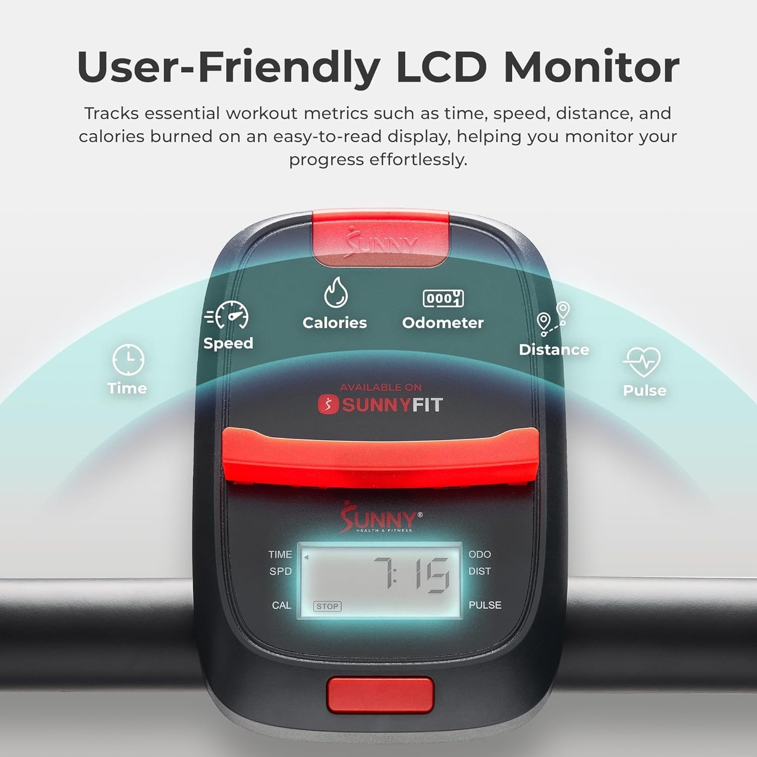 Space-Saving Manual Walker with LCD Display & Bluetooth for Tailored Workouts
