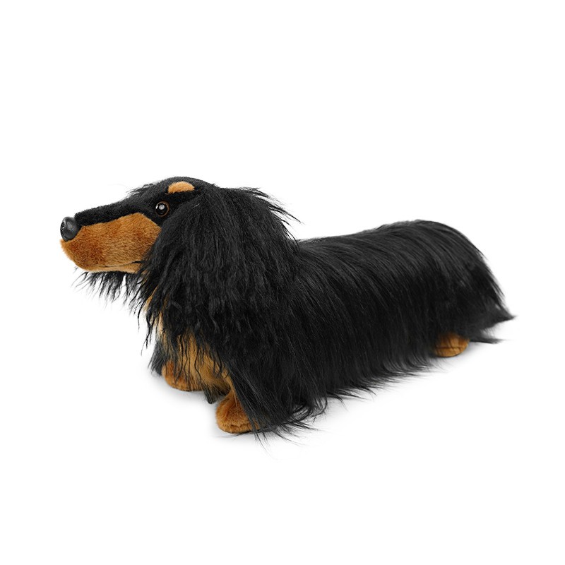 Realistic Dachshund Plush Stuffed Animal 17 '' Long Haired Sausage Dog For Kids