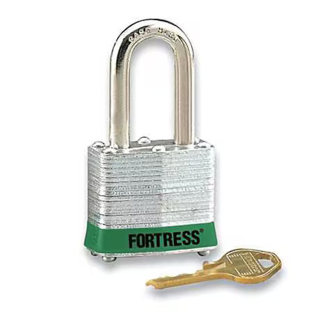 Zoro Select 1803Lhgrn Lockout Padlock, Keyed Different, Steel, Green, 2 In,