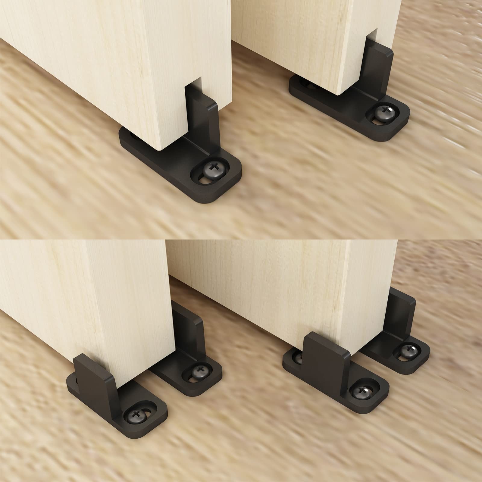 JUBEST Black Aluminum 15/16“H Aluminum, Floor guide05-Matte black(set of 2)
