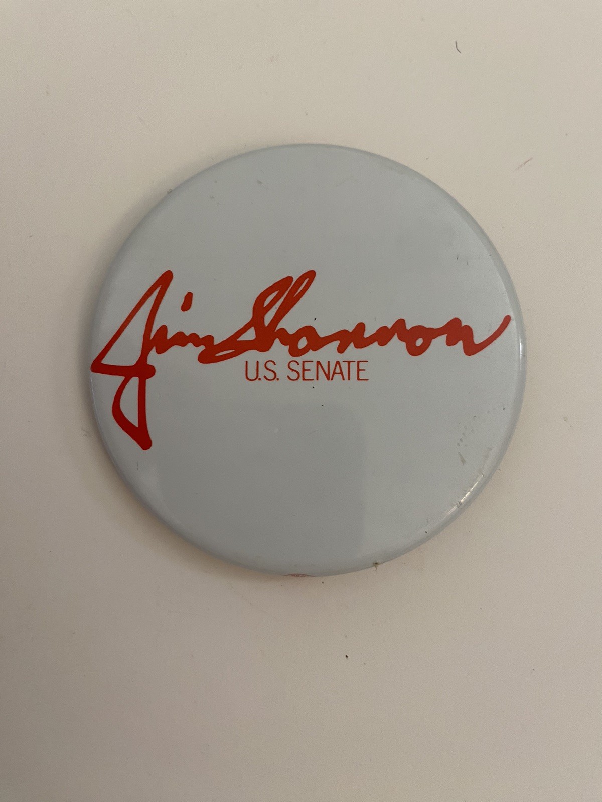 Jim Shannon U.S. Senate Massachusetts Pin Back Button P81