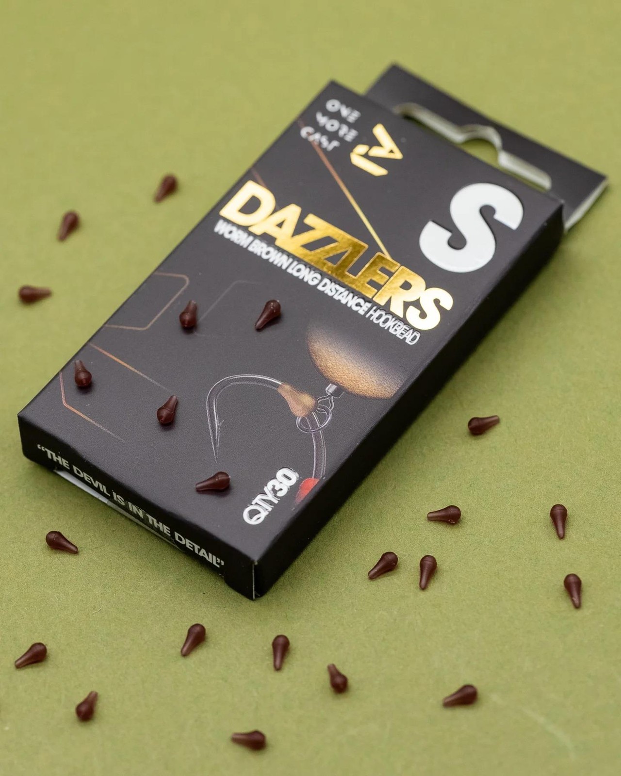 One More Cast Dazzlers Worm Brown Distance Hookbead Small | Carp Fishing Tackle