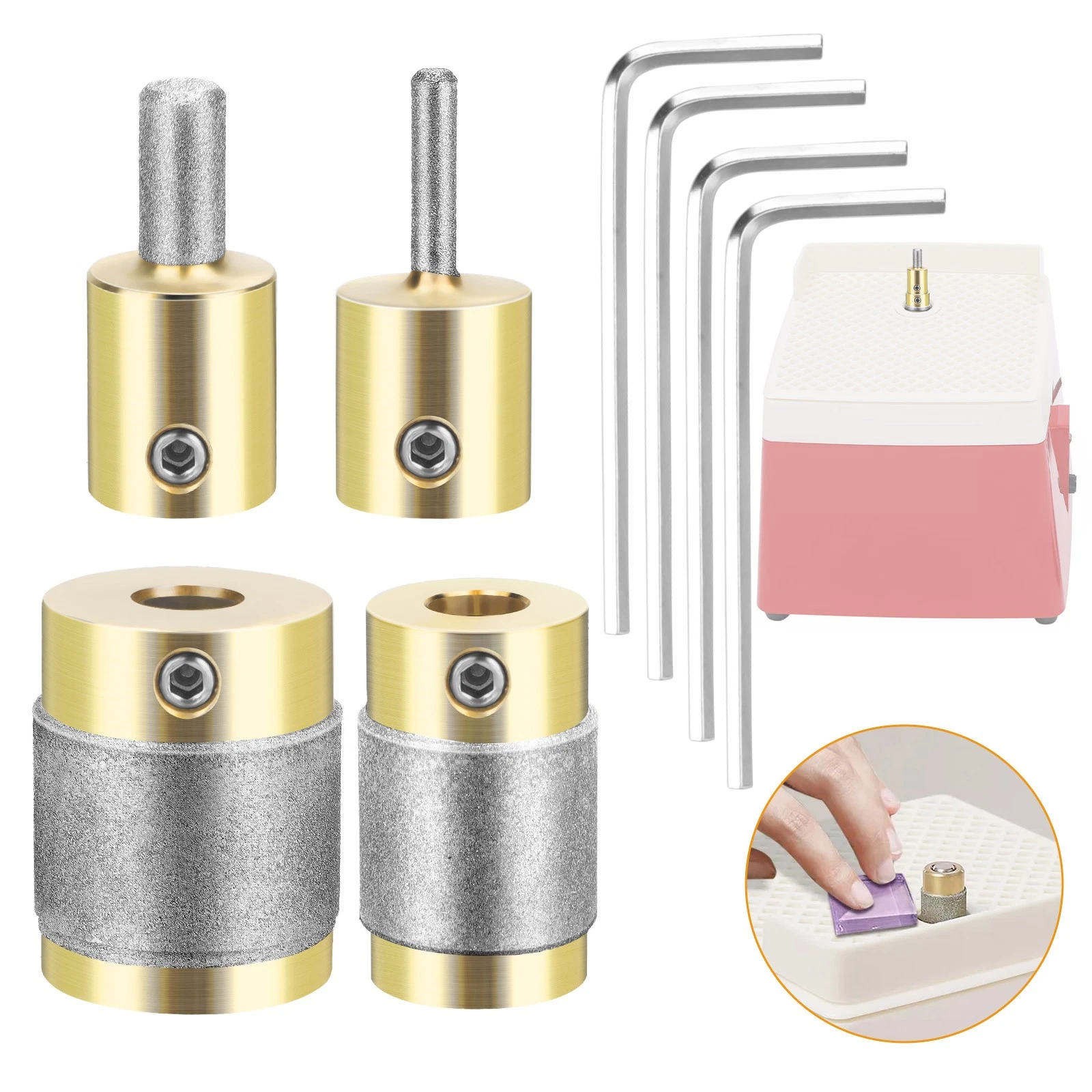 4PCS Diamond Grinder Bits for Stained Glass, Replacement Drilling Shaping Set