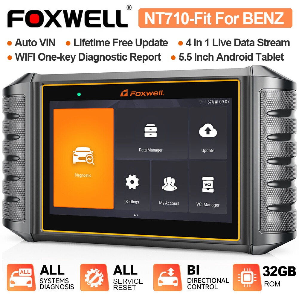 FOXWELL NT710 Fit For Benz Bidirectional OBD2 Scanner Diagnostic Tool ECU