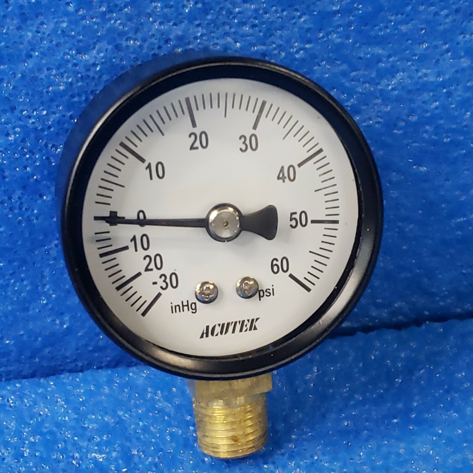 Acutek 2" Dual Use Compound Gauge 30"in Hg ~ 100 PSI  1/4"NPT G20-152-2L-05