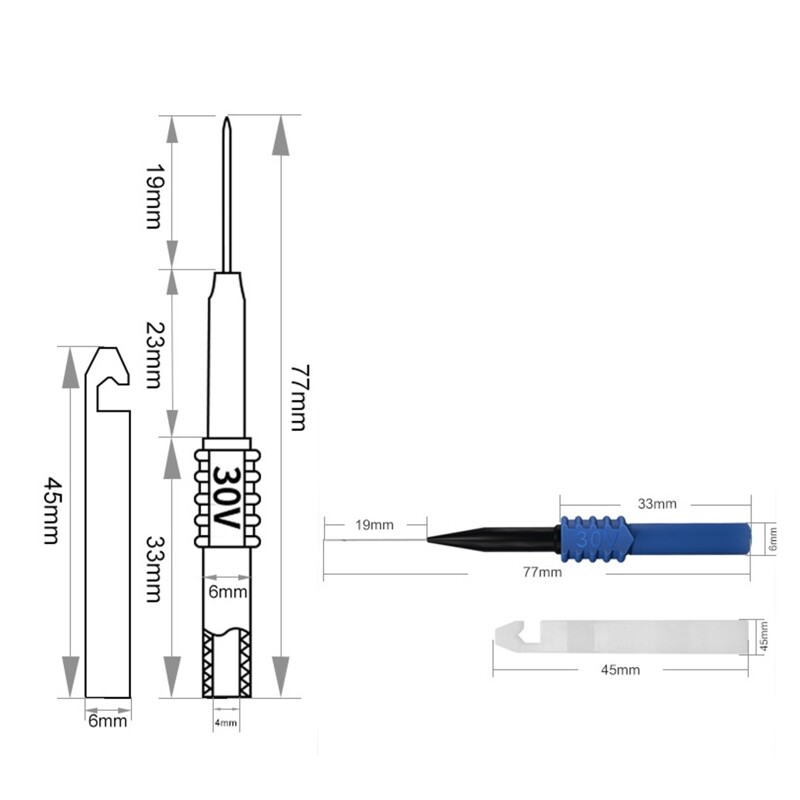 Test Probe Pins Multimeter Test Probe Back Probe Insulation Wire Piercing Needle