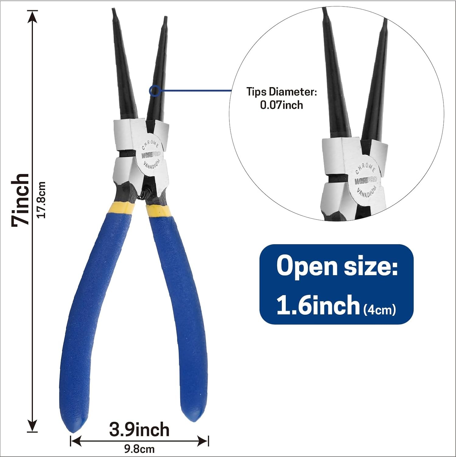 7 Inch Snap Ring Pliers Straight Jaw Circlip Tool