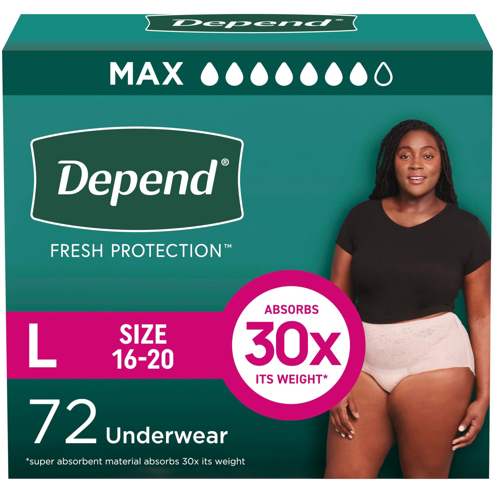 Maximum Absorbency Adult Diapers for Women - 72 Count Disposable Underwear