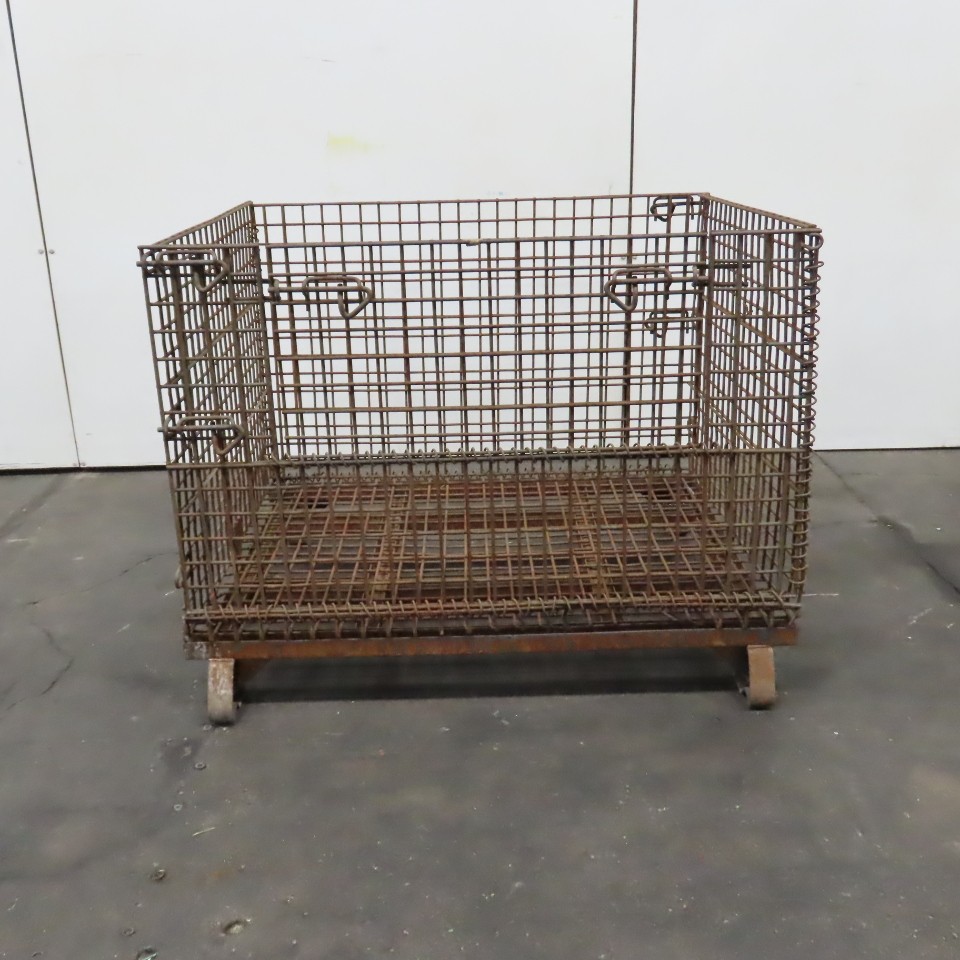 48" x 40" x 30" Deep Steel Collapsible Stackable Wire Bulk Bin Container
