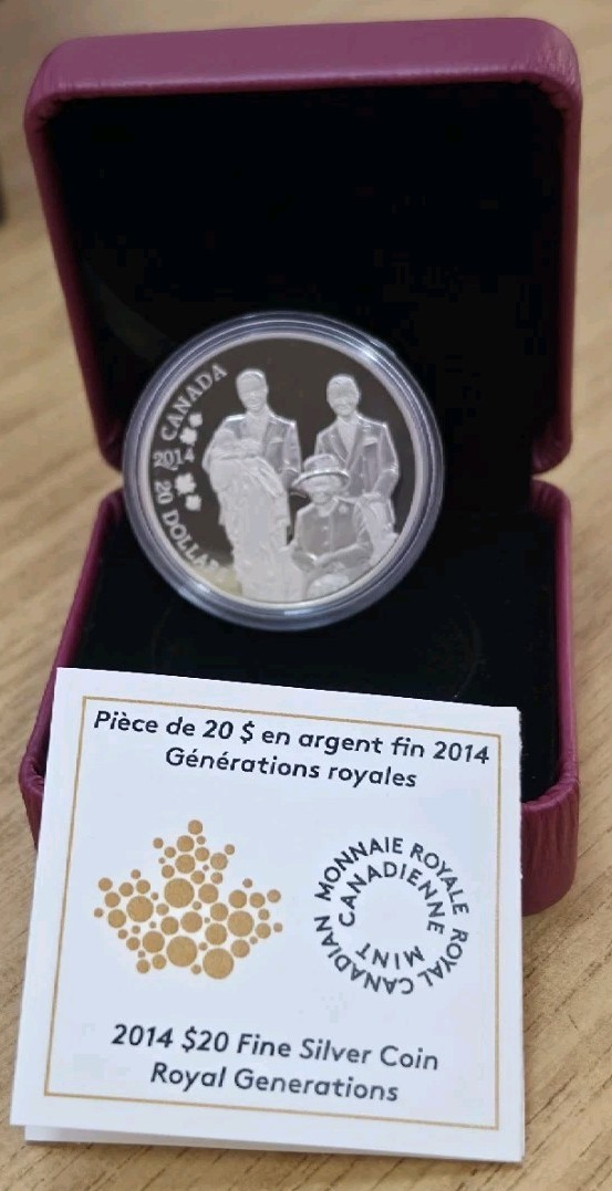 2014 Canada .999 Fine Silver Dollar Royal Generations COA