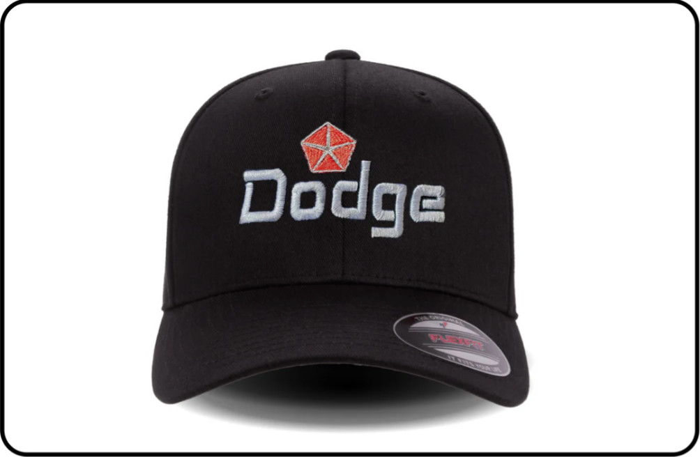 Classic DODGE logo - Embroidered Flexfit Wooly Adult 6-Panel Cap Size - L/XL