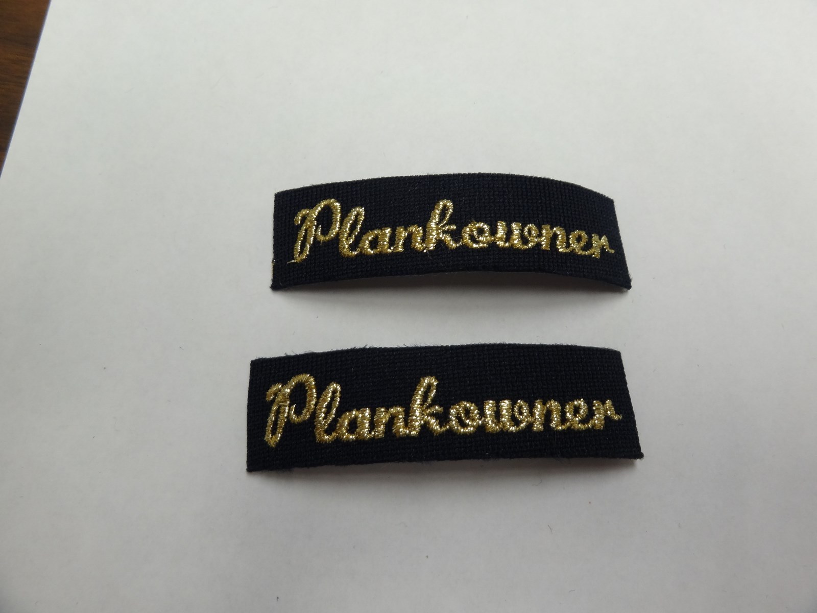 MILITARY PATCH UNITED STATES NAVY PLANKOWNER SEW ON SET OF 2