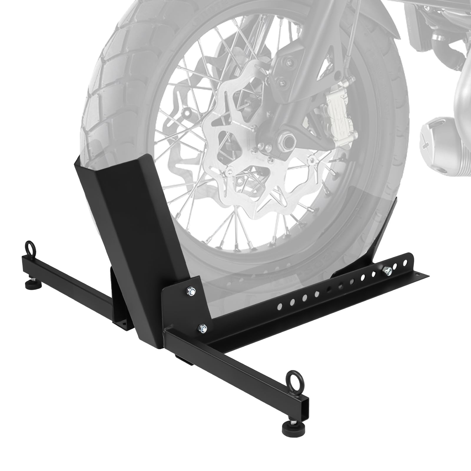 Donext Motorcycle Front Tire Chock, 1500lbs for 15"-30" Wheels, Black