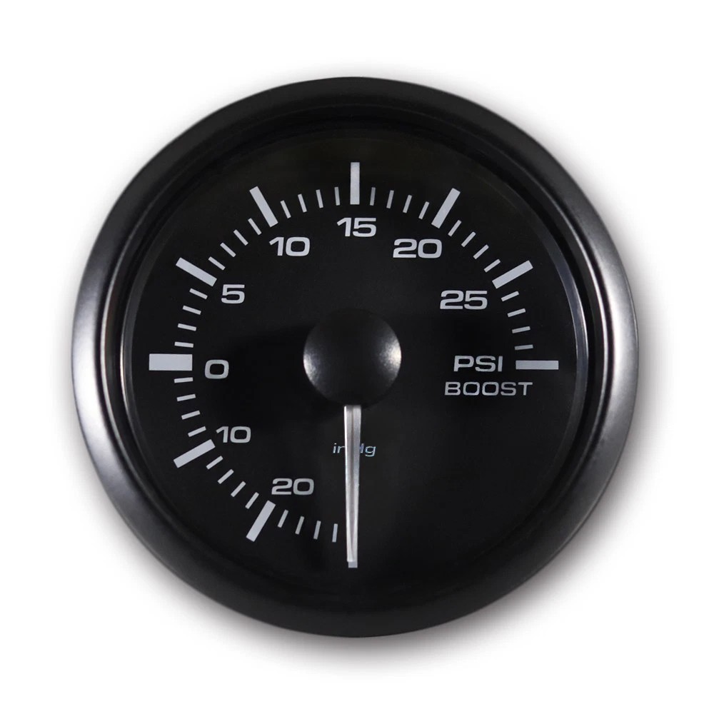 MGS 52mm Electrical Boost / Vacuum Gauge -30~0 inHg / 0~30 PSI White & Amber LED