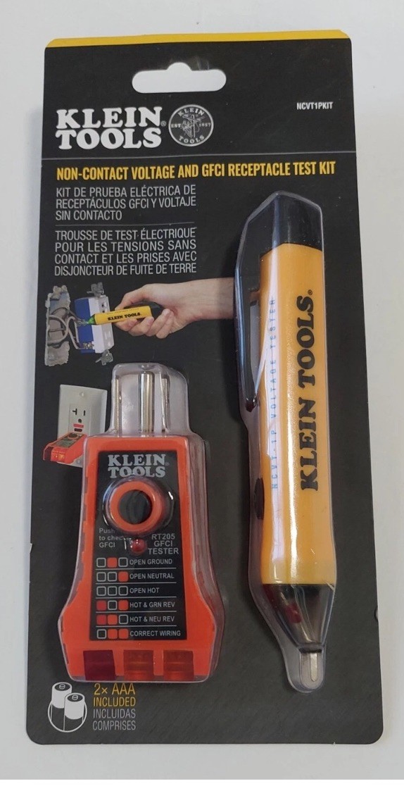 Klein Tools NCVT1PKIT  Non-Contact Voltage and GFCI Receptacle Test Kit